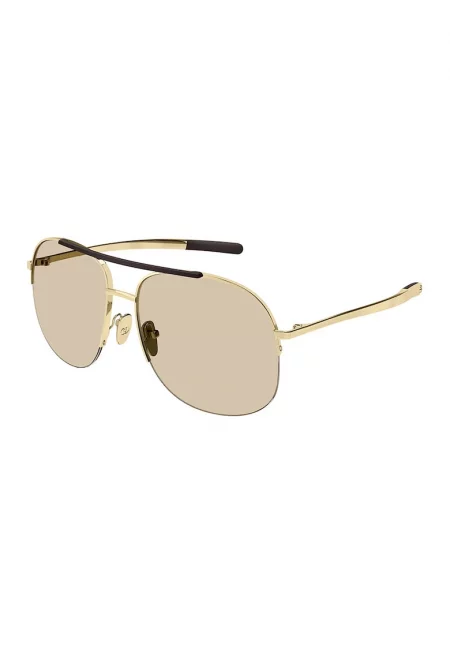 Слънчеви очила Aviator с плътен цвят на стъклата - Златист