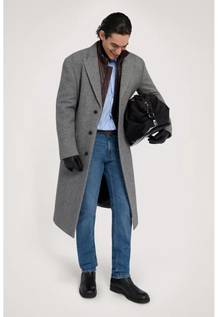 Слим дънки с миди талия - Син