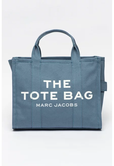 Средноголяма шопинг чанта The Canvas - Бял/Син