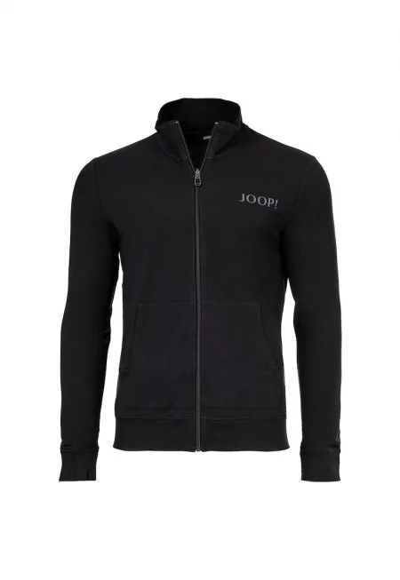 Суитшърт с цип и лого - Черен