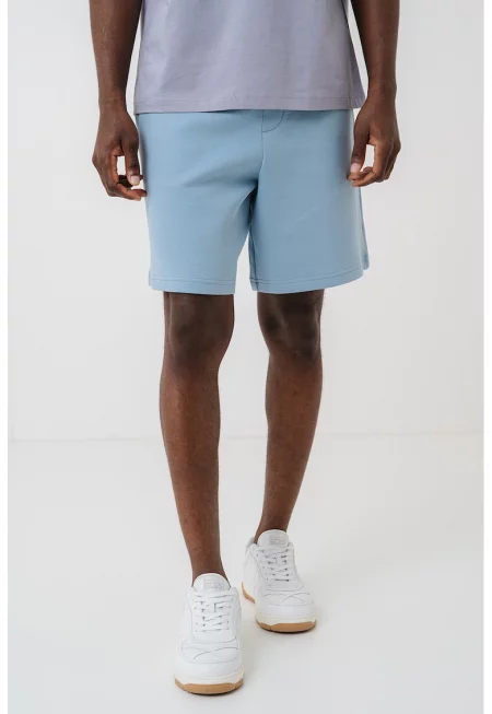 Свободни шорти с еластична талия - Пастелносин