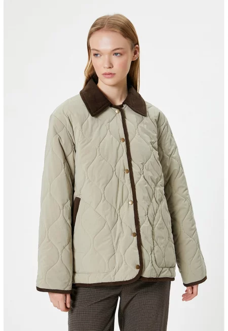 Свободно яке с капси - Бледозелен