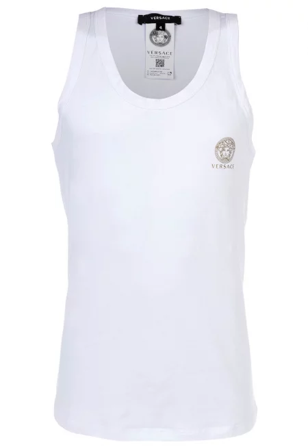 Танк топ с лого - Бял
