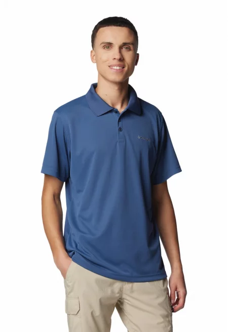 Тениска Utilizer™ UPF 30 с яка - Прашно синьо