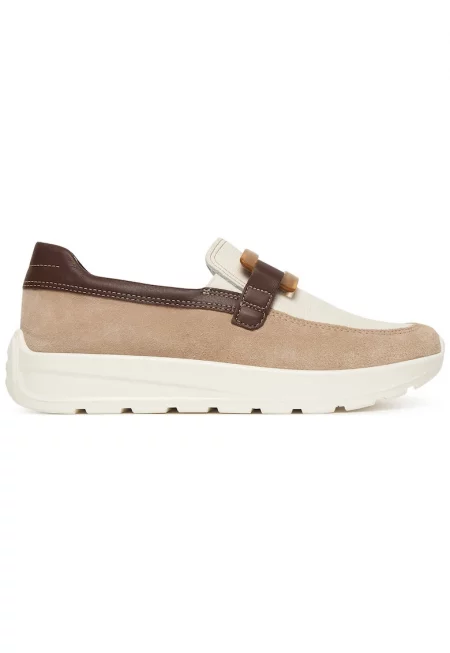 велурени обувки loafer с ниска подметка и без закопчаване - модел 0000305844675_40 - Многоцветен -
