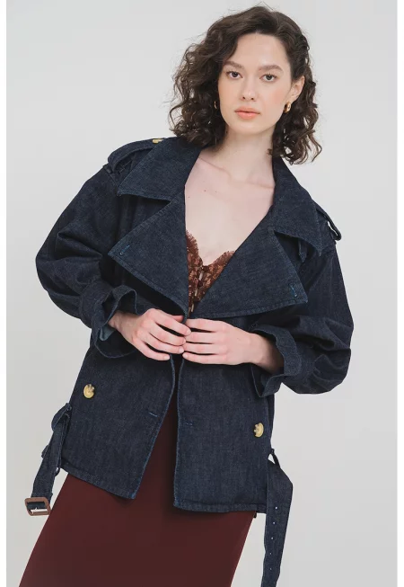 Яке от деним с двойни ревери