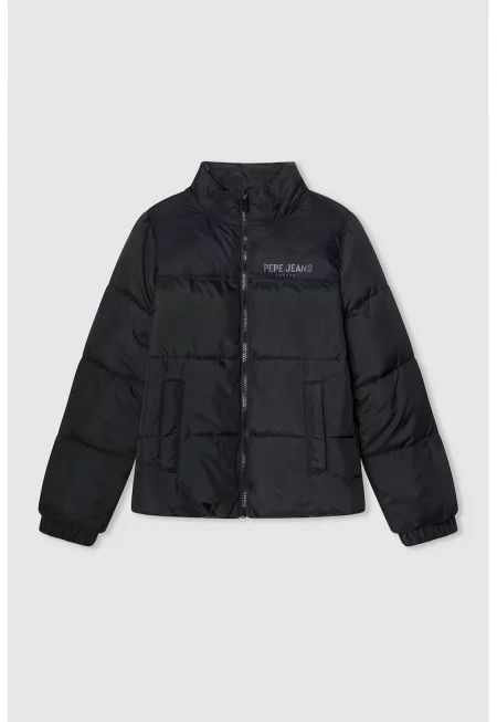 Яке с 2 джоба встрани и лого - Черен