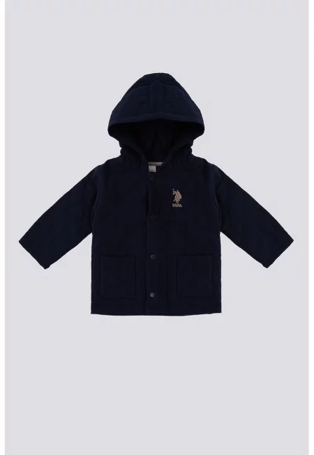 Яке с качулка и лого - Ултрамарин синьо