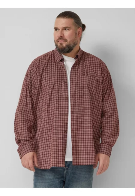 Big Sizes Camasa casual - barbati big sizes - cu imprimeu in carouri - Regular fit - Червен