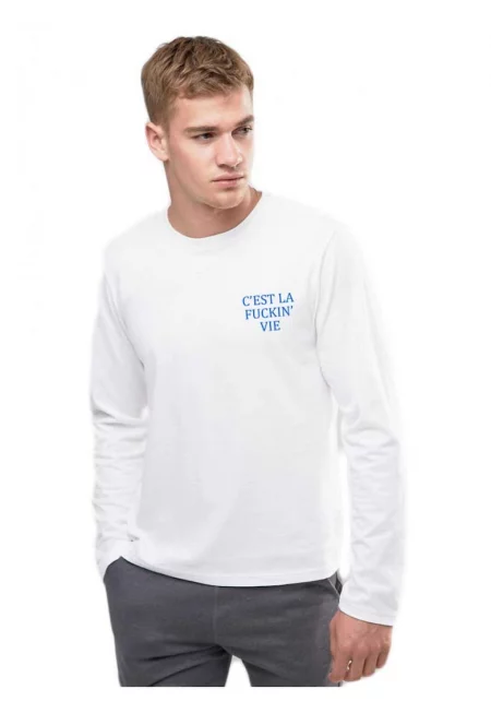 Бяла мъжка блуза - C'est la vie