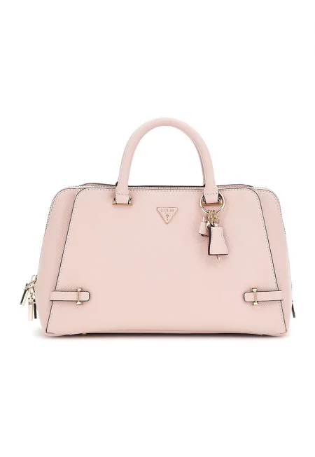 Чанта от еко кожа с отделяща се презрамка - Светлорозов