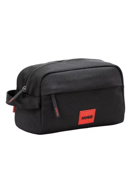 Чанта през рамо Ethon с цип и лого - Черен