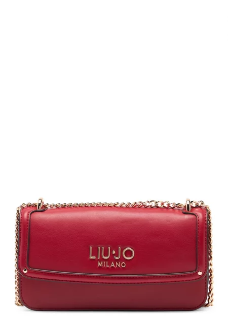 Чанта през рамо с презрамка с верижка - Червен