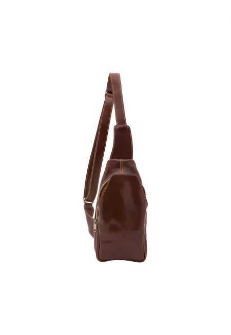 Чанта през рамо с регулируема презрамка - Кафяв