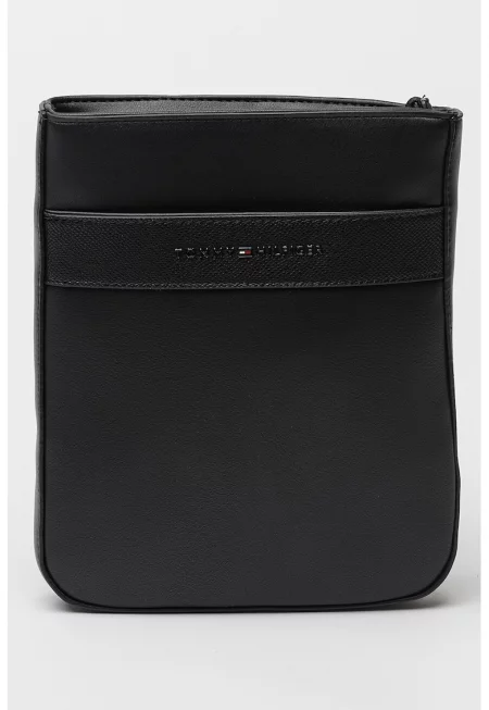 Чанта за рамо от еко кожа с регулируема презрамка - Черен