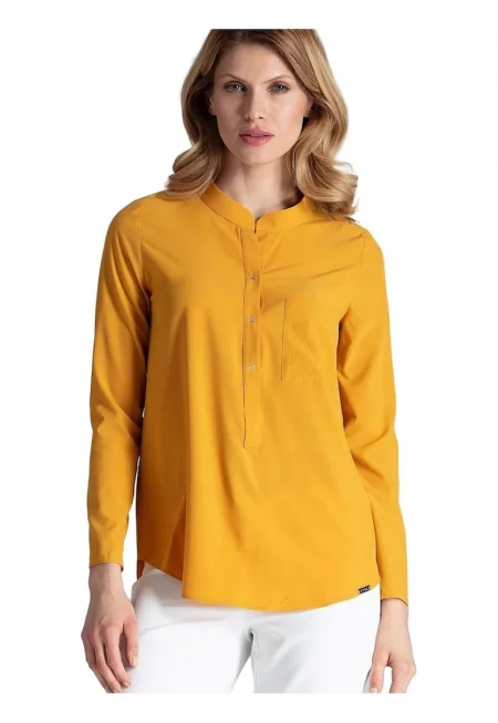 Дамска блуза 59021 -  Полиестер - Жълта