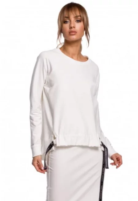 Дамска блуза -  Памук/Еластан - Бял