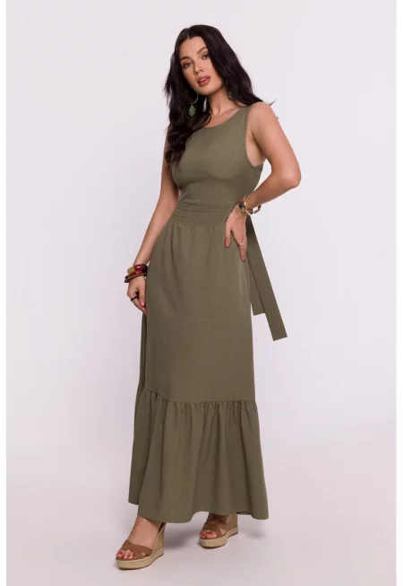 Дамска макси рокля BeWear Tyeec B281 Olive - Зелен