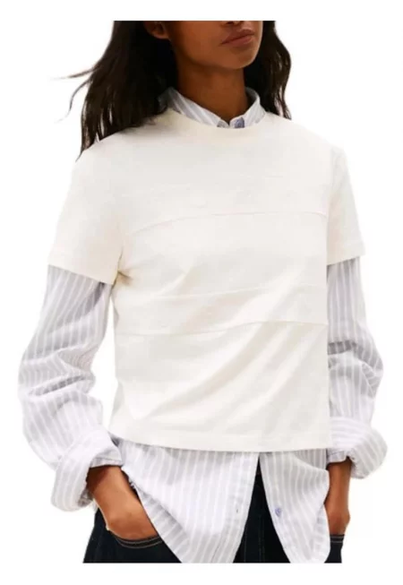 Дамска тениска  TJW REG SH TONAL FLAG TEE - Памук - Бяла - Бял