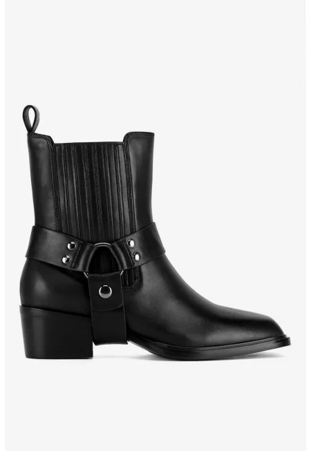 Дамски ботуши  5905588904717 - Естествена кожа - Черни