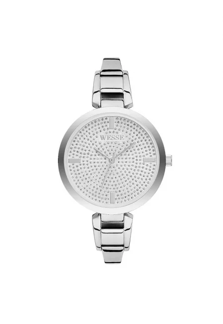 Дамски часовник  модел WWL101403A - стомана - сив - 36x7мм - водоустойчив 5 ATM - с кристали Swarovski