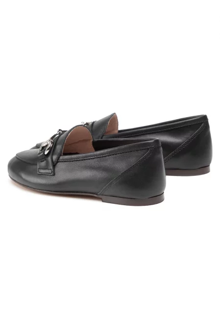 Дамски мокасини  естествена кожа - черни - Черен