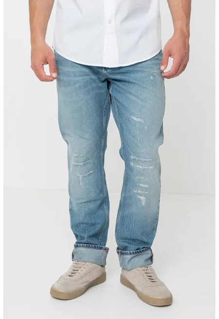 Дънки със свободна кройка - Прашно синьо