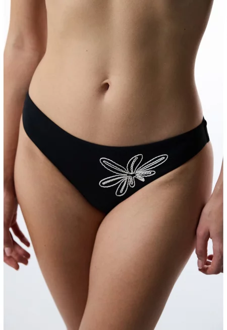 Долнище на бански тип бразилиана - Черен/Бял