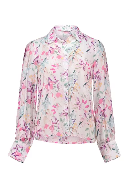Флорална риза - Пастелнорозов/Фанданго розово/Мръснобял