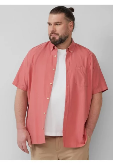 Голям размер Мъжка риза големи размери - къс ръкав - джоб на гърдите
