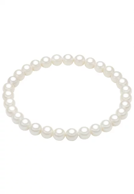 Гривна с еко перли - Бял