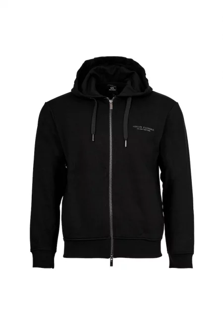 Худи с цип - Черен