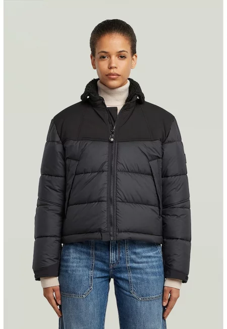 Капитонирано зимно яке - Черен