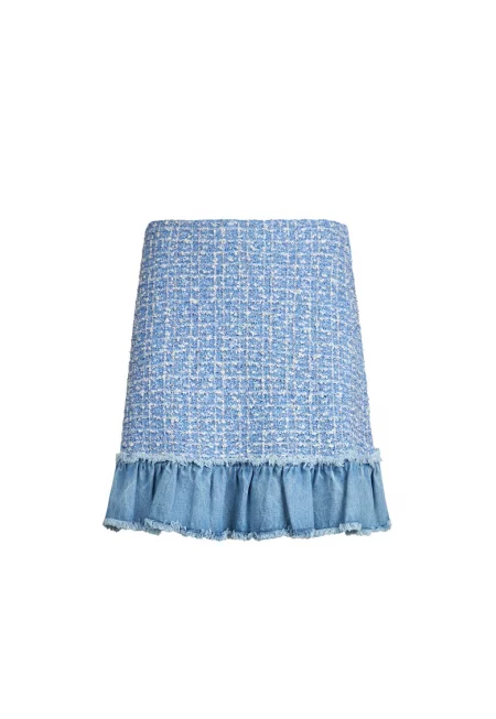 Къса пола с набран подгъв