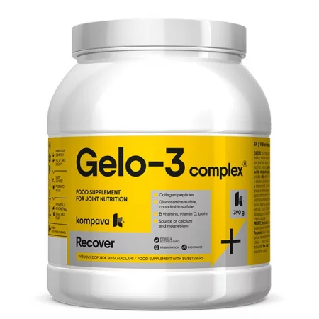 Колагенови пептиди 16 g + Глюкозамин 1000 mg + Хондроитин 400 mg – За стави, хрущяли и кости, Gelo-3 complex, 390 g прах