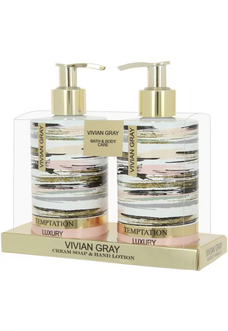 Комплект течен сапун Vivian Grey Temptation - почистващ - 250 ml + лосион за ръце - 250 ml