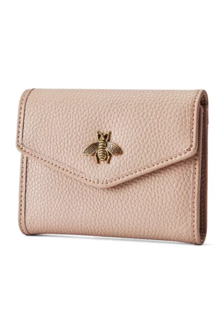 Кожен портфейл Ami с апликация - Праскова