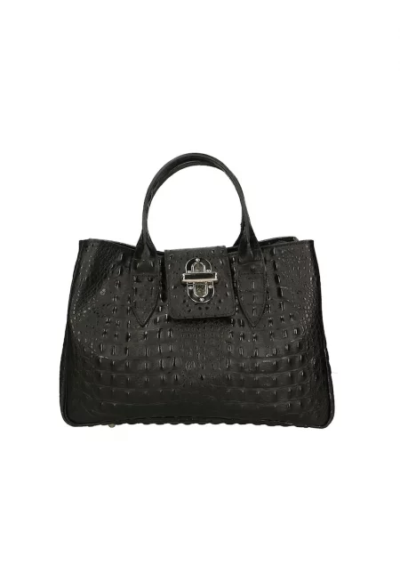 Кожена чанта през рамо - Черен