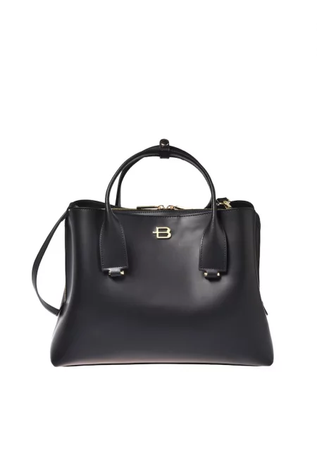 Кожена чанта с метално лого