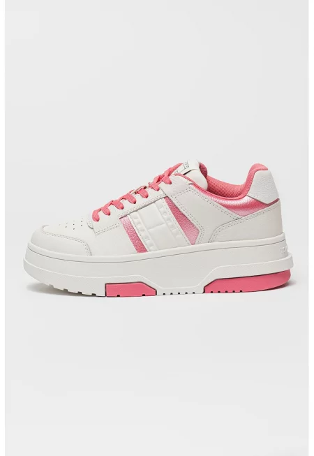 Кожени спортни обувки - Бял/Розово