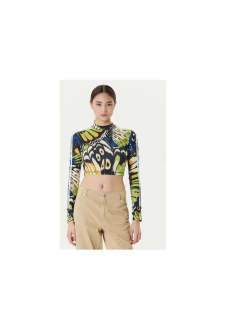 Кроп блуза с къса яка