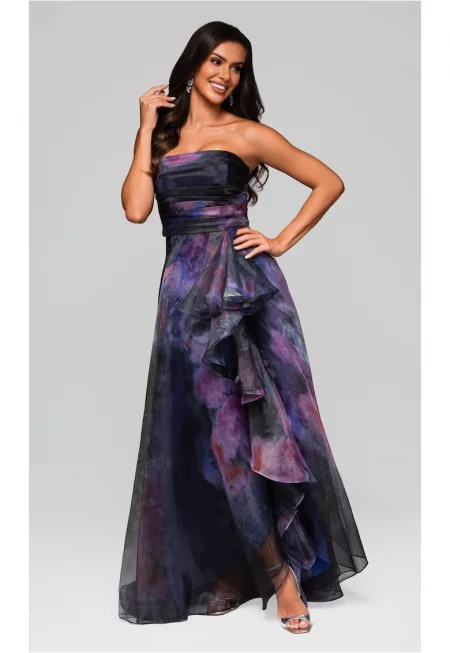 Макси вечерна рокля  LA-OM-DLR230 - Виолетов