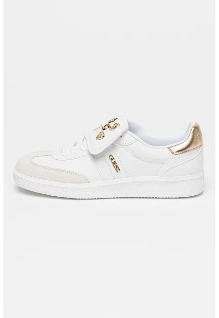 Маратонки с метални декорации - Бял/Златист