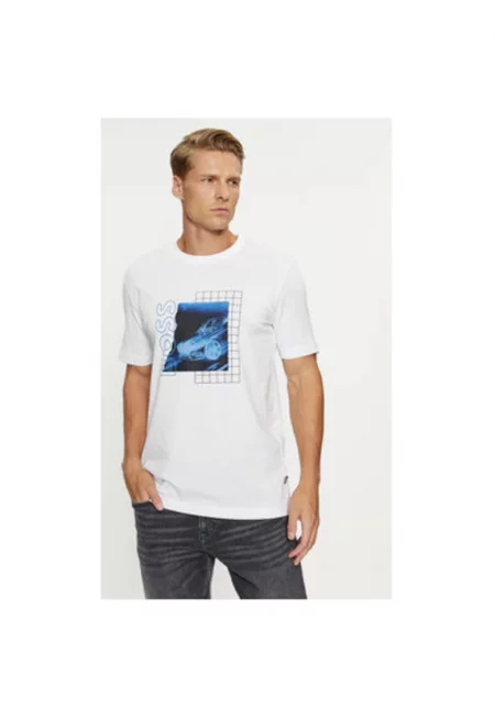 Мъжка тениска -  302796175 - Памук - Бяла - Бял