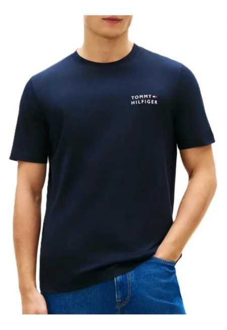 Мъжка тениска  BRAND LOVE EMBRO STACK TEE - Памук - Син - Син