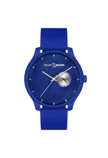 Мъжки часовник  MEX3147 - 42мм - тъмно син цвят - силиконова каишка в цвят navy - кварцов механизъм - водоустойчивост 3 ATM