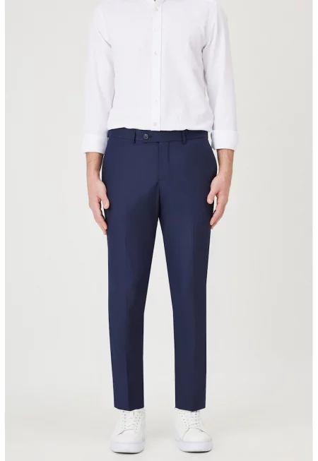 Официален панталон по тялото - Тъмносин