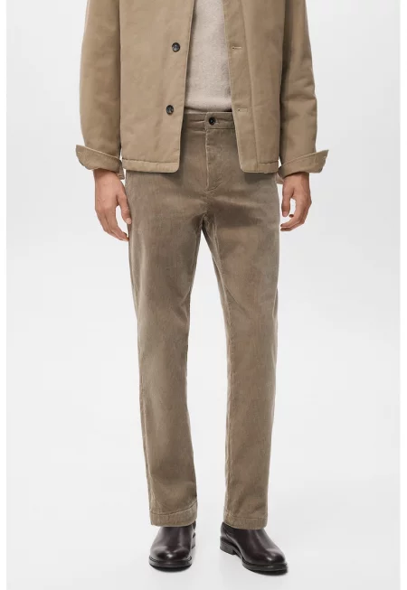 Панталон с прав крачол и кадифен ефект