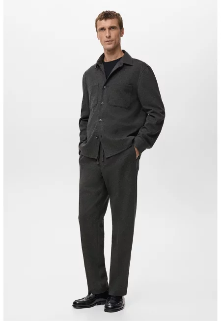 Панталон с ръб и връзка - Антрацитно сиво/Tъмносив