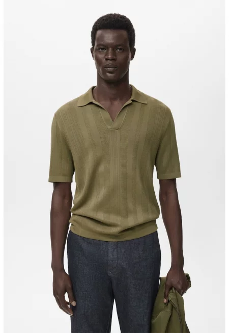 Плетена тениска с яка